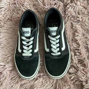 Youth black and white vans